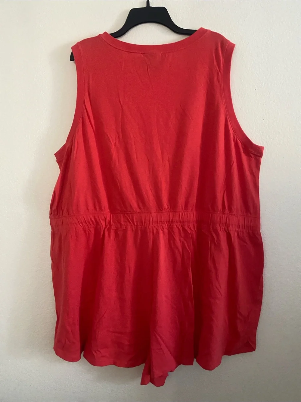Nike Red Sleeveless Tie-Waist Romper with Multicolor Stripe